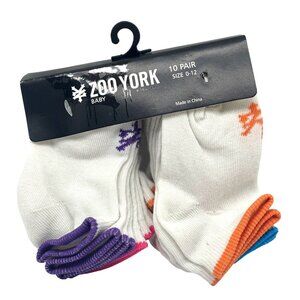 Zoo work 10-pair baby Socks, fits shoe size 0-12